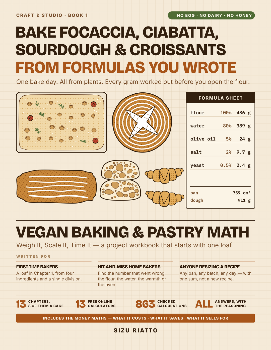 Vegan Baking & Pastry Math — Craft & Studio Book 1 cover
